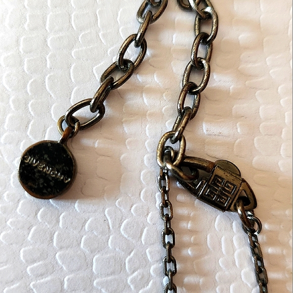 Givenchy Y Crystal Ball Gun Metal Necklace - Picture 6 of 6